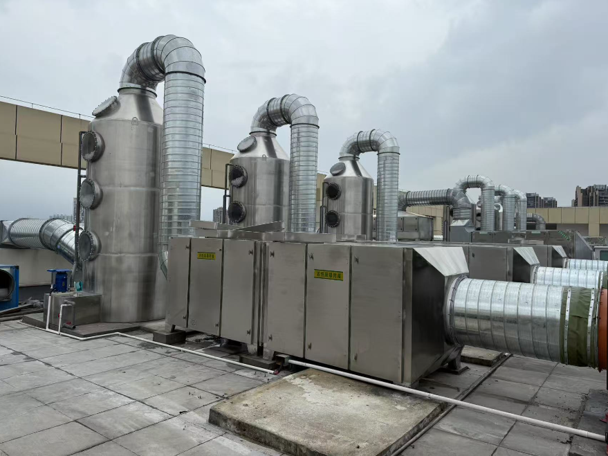 喷淋塔+活性炭吸附箱 喷淋塔+活性炭吸附箱